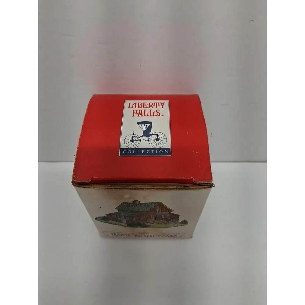New Open Box Vintage Liberty Falls AH133 Big Mike's Cabin Americana Figurine